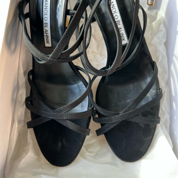 Manolo Blahnik leather strappy heels in size 39.5 US9.5 - Picture 3 of 8